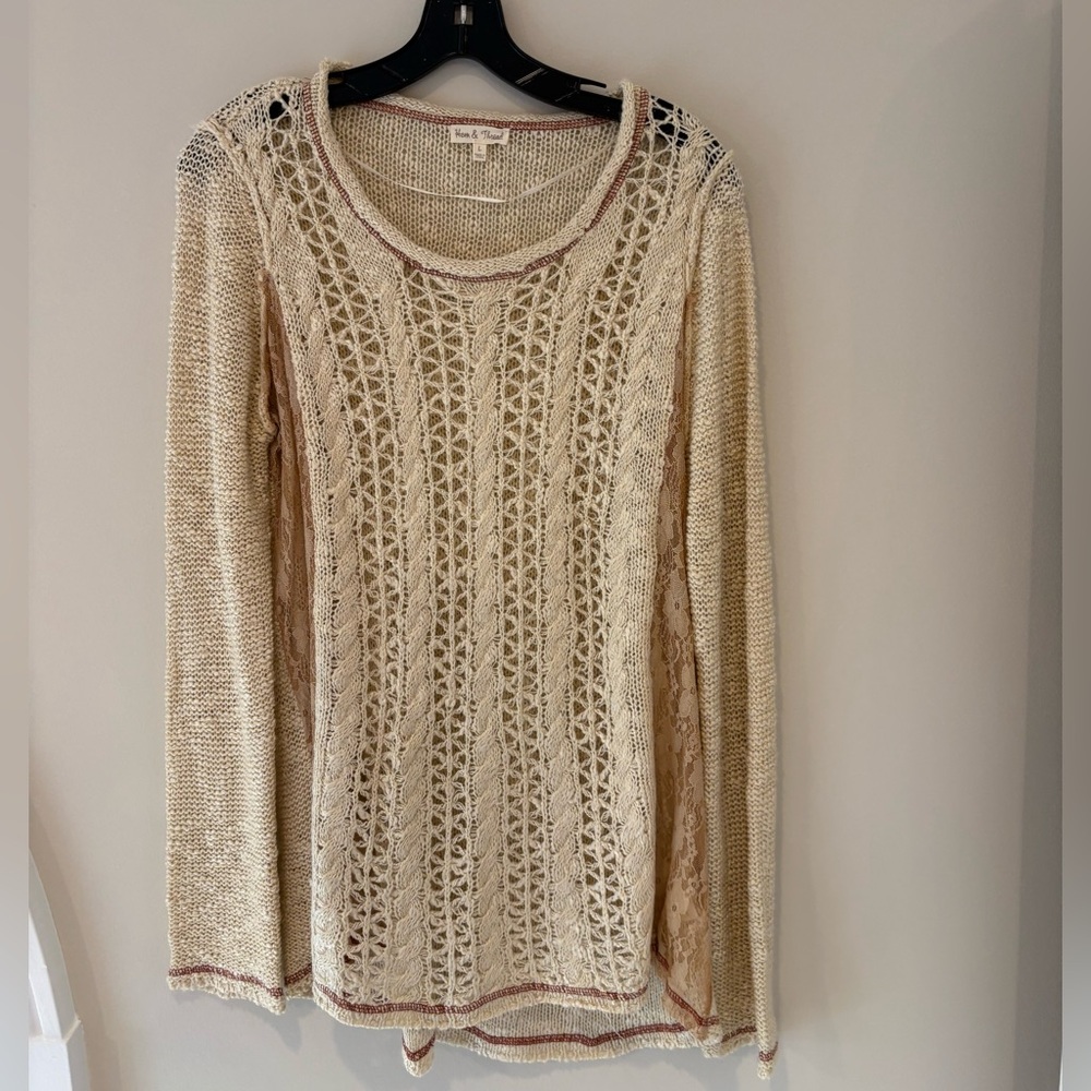 Hem & Thread Off-White Knit Top